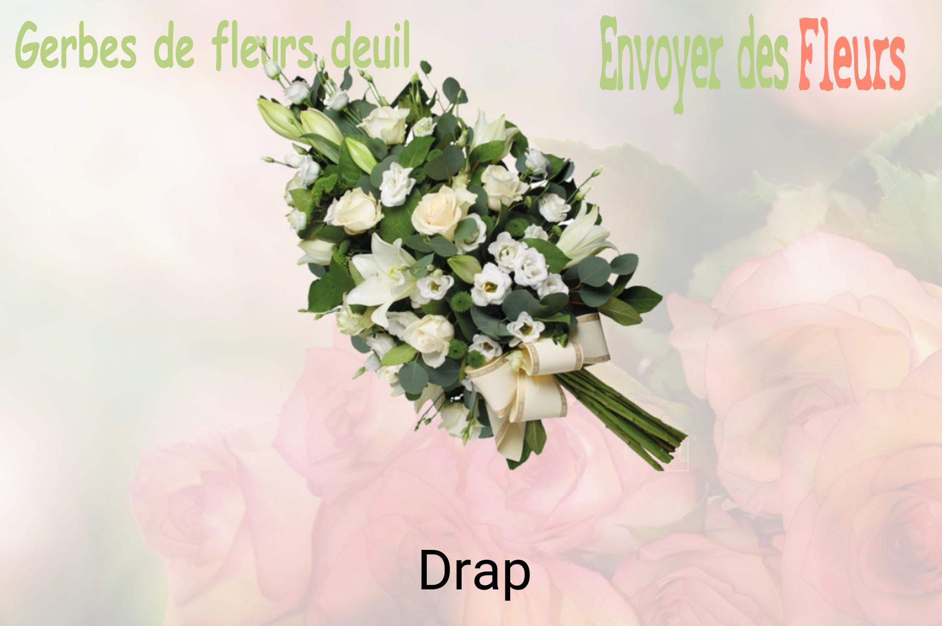 Gerbe de fleurs de deuil livrée à Drap